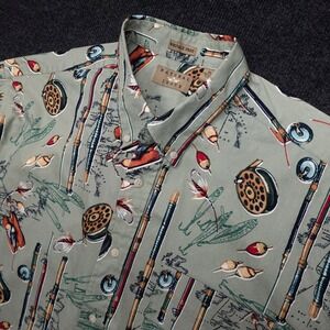 Natural Issue Button Up Fishing Shirt Cotton Sleeve Men XL Sage Green